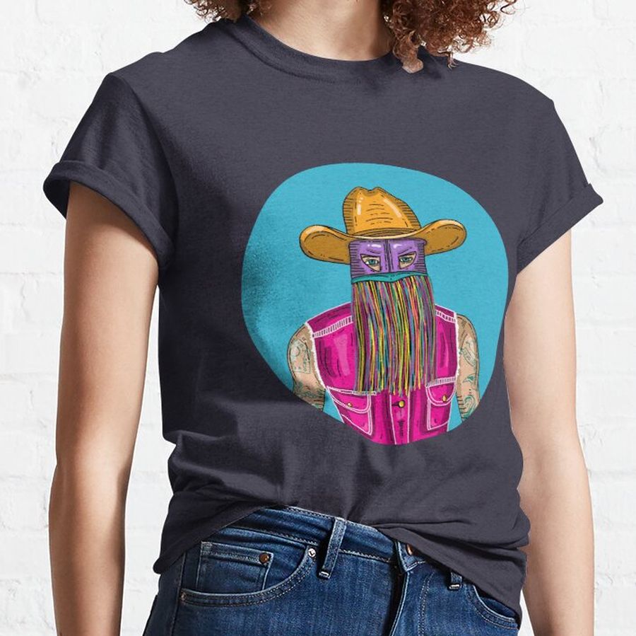 Masked Country Musician Playing Many Instruments Orville Cowboy Peck Face Gift For Fans Classic T-Shirt
