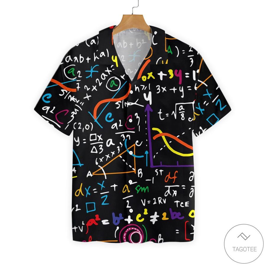 Math Teacher Pattern Button Hawaiian Shirt