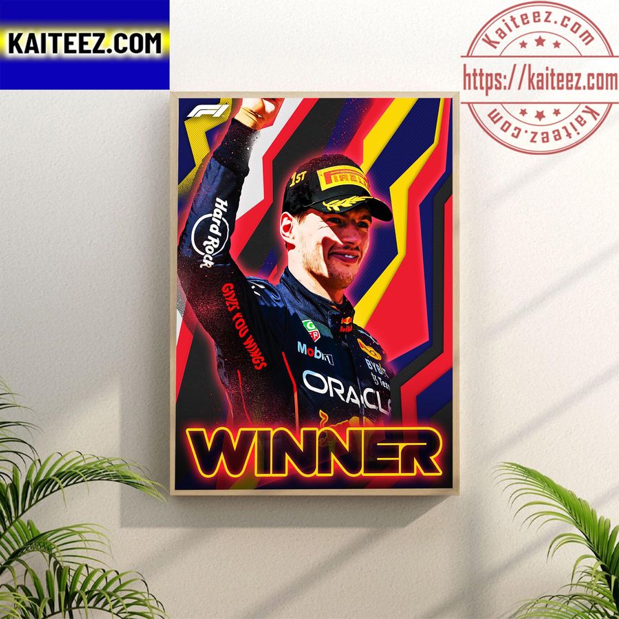 Max Verstappen Winner Hungarian GP Wall Decor Poster Canvas Poster