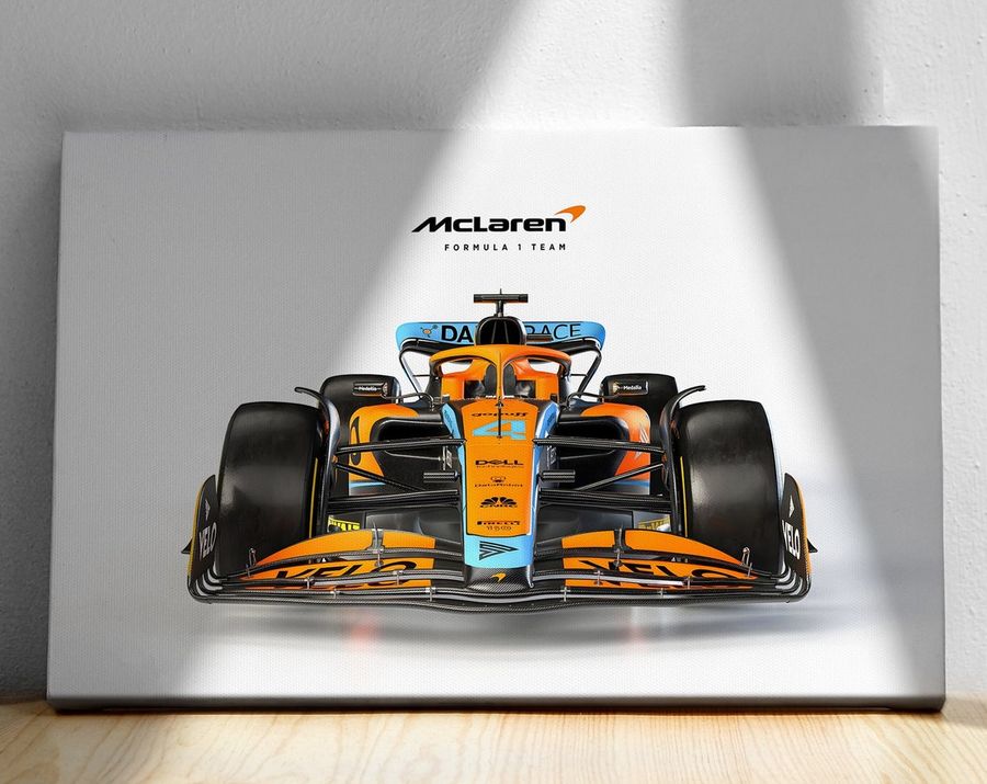 McLaren Racing F1 Poster, Canvas or Digital file, MCL36, Lando Norris, Daniel Ricciardo, Man Cave Decor