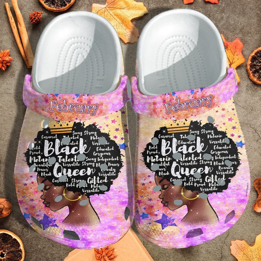 Melanin Black Queen Personalized Shoes Clogs Crocs Birthday Gift - Bgq008