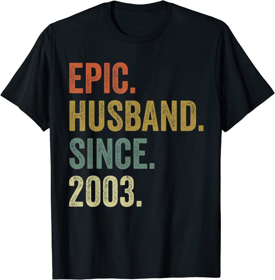 Men 19th Wedding Anniversary Shirts, Epic Husband Since 2003