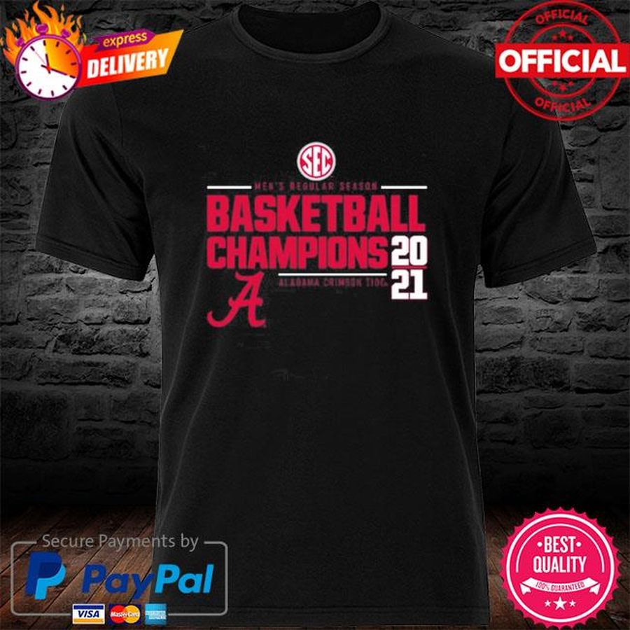Men's Basketball Regular Season Champions Alabama Crimson Tide Fanatics Branded 2021 SEC Shirt