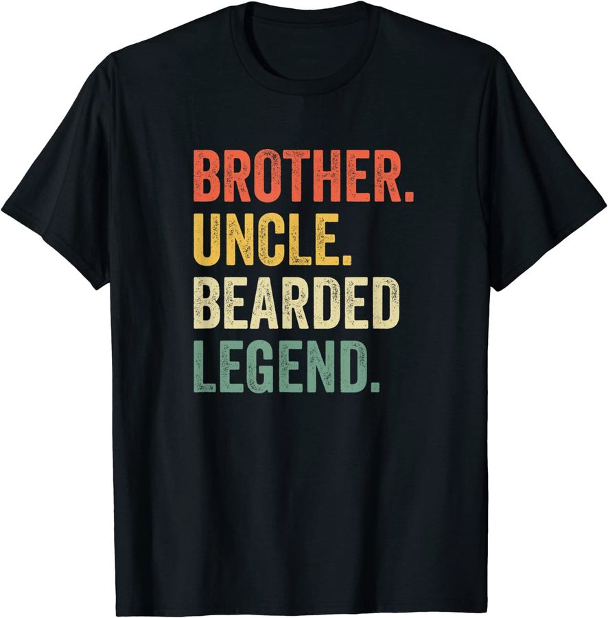 Mens Funny Bearded Brother Uncle Beard Legend Vintage Retro