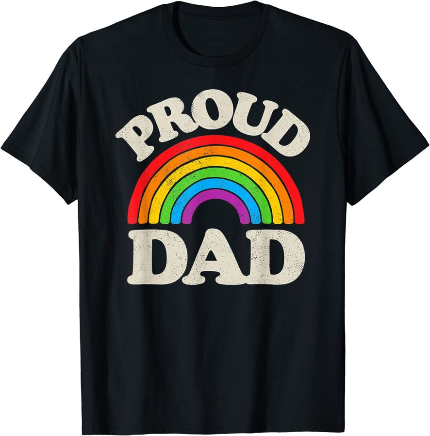 Mens LGBTQ Proud Dad Gay Pride LGBT Ally Rainbow Father's Day