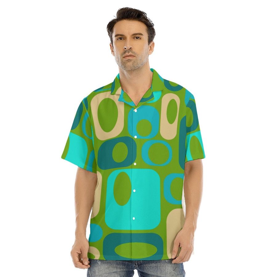 Men's Short Sleeve Button Shirt Retro Button Shirt  Men's Casual Shirt Hawaiin Shirt Mod Print Shirt Retro Print Shirt-1