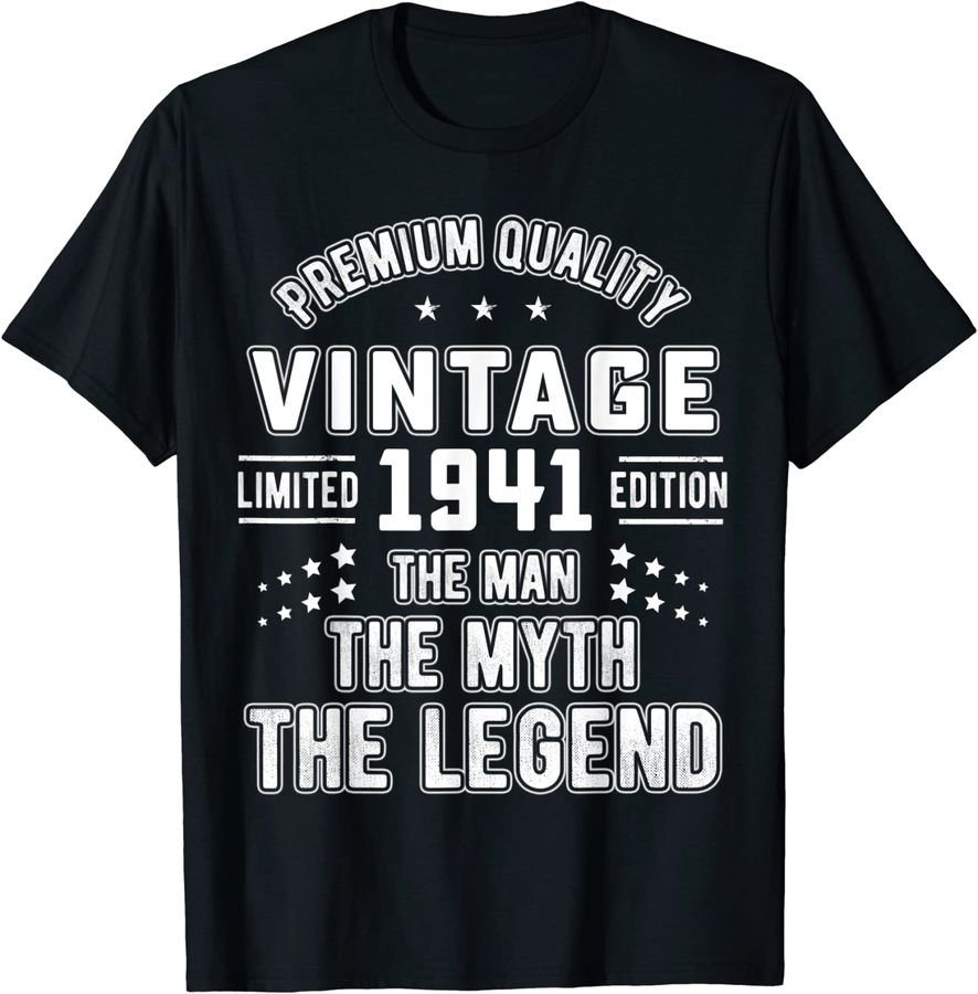 Mens Vintage The Man Myth Legend 1941 81st Birthday 81 Years Old