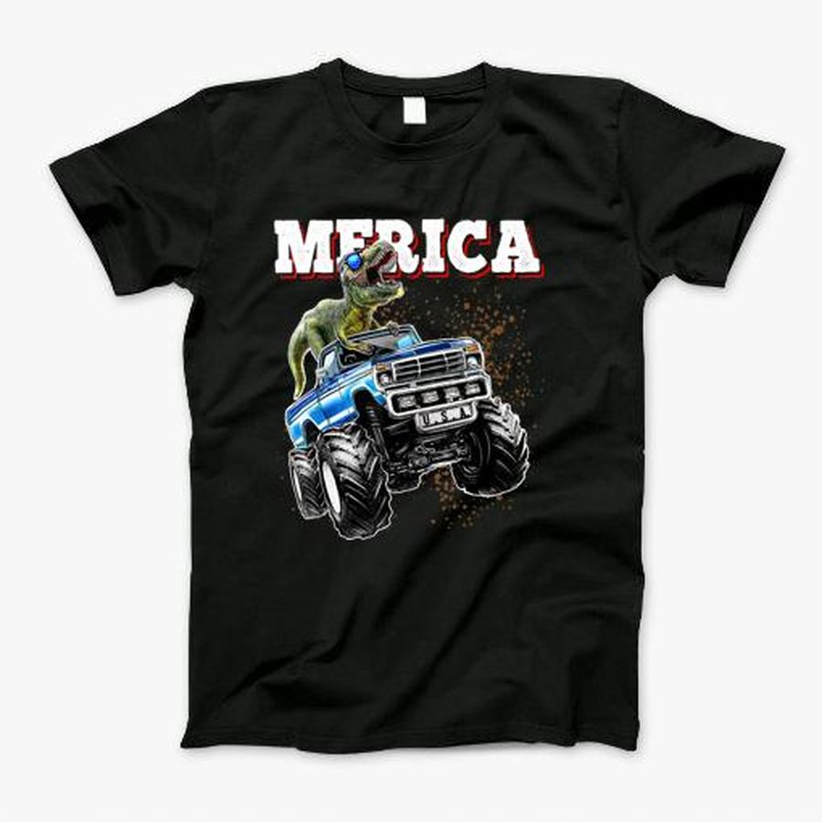 Merica T Rex Dinosaur Monster Truck 4Th Of July Gift Boys T-Shirt, Tshirt, Hoodie, Sweatshirt, Long Sleeve, Youth, funny shirts, gift shirts