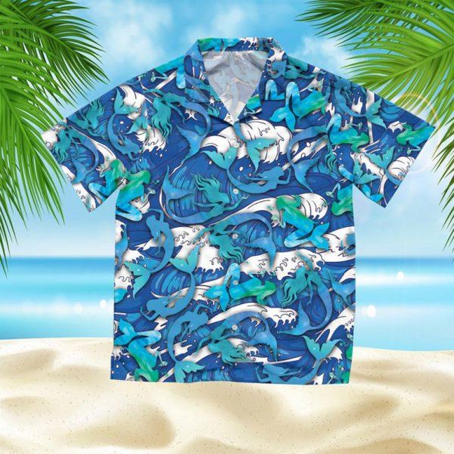 Mermaid Summer Hawaiian Shirt Pre11164, Hawaiian shirt, beach shorts, One-Piece Swimsuit, Polo shirt, funny shirts, gift shirts, Graphic Tee