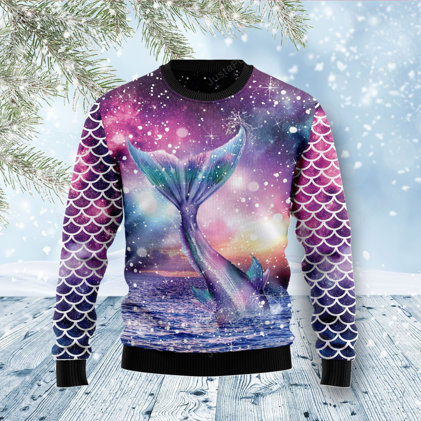 Mermaid Ugly Christmas Sweater All Over Print Sweatshirt Ugly Sweater