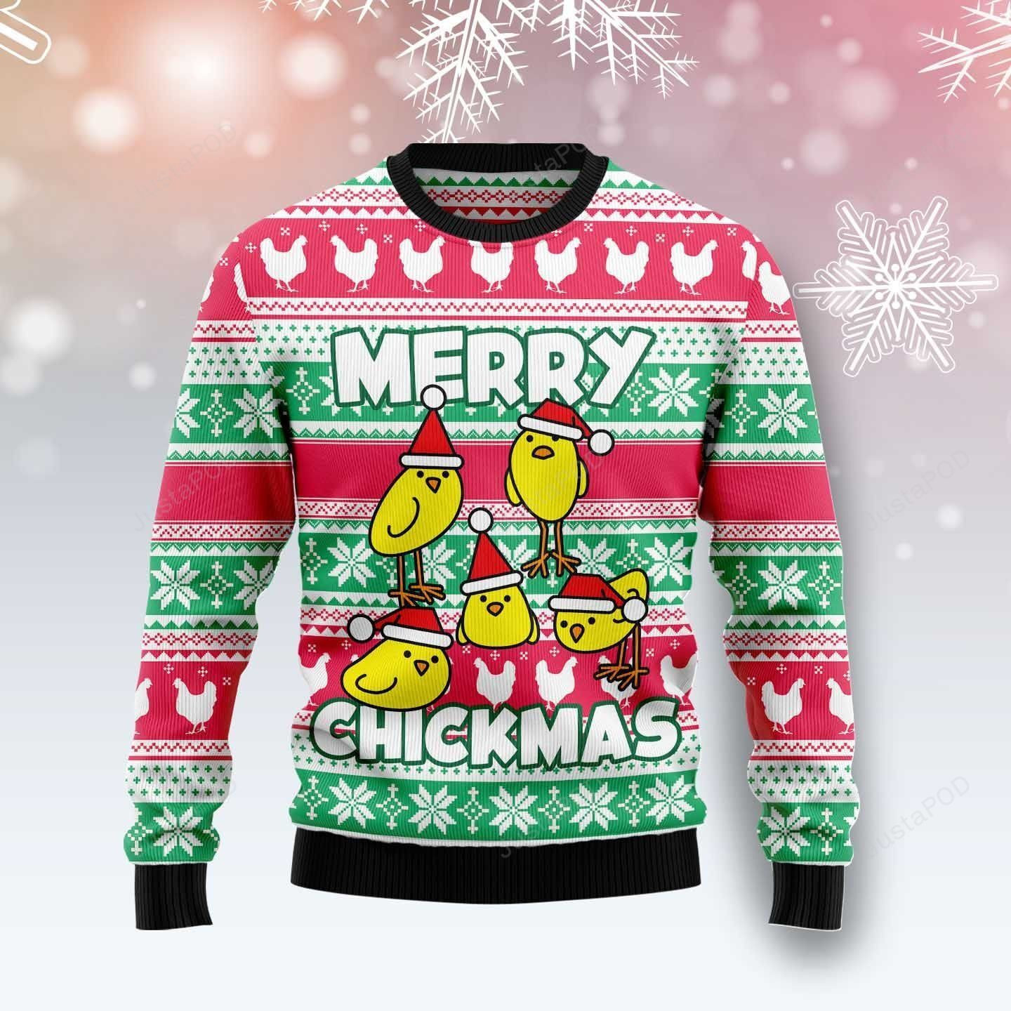 Merry Chickmas Ugly Christmas Sweater Ugly Sweater Christmas Sweaters Hoodie