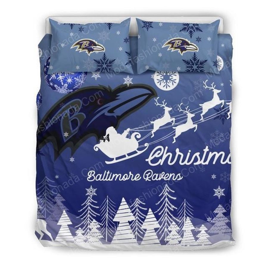 Merry Christmas Baltimore Ravens Football Sport 1 Bedding Set – Duvet Cover – 3D New Luxury – Twin Full Queen King Size Comforter Cover