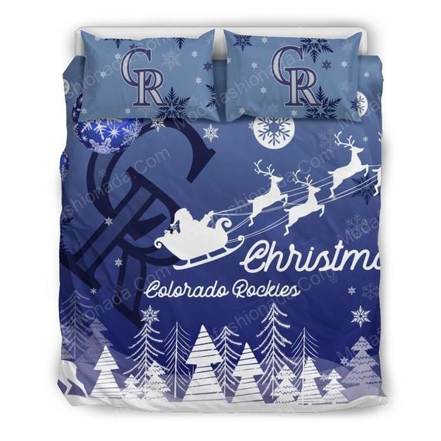 Merry Christmas Colorado Rockies Baseball Sport 2 Bedding Set – Duvet Cover – 3D New Luxury – Twin Full Queen King Size Comforter Cover
