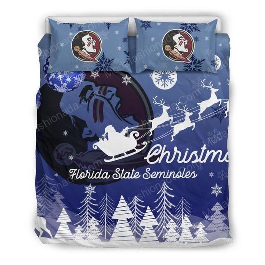 Merry Christmas Florida State Seminoles Football Sport 1 Bedding Set – Duvet Cover – 3D New Luxury – Twin Full Queen King Size Comforter Cover