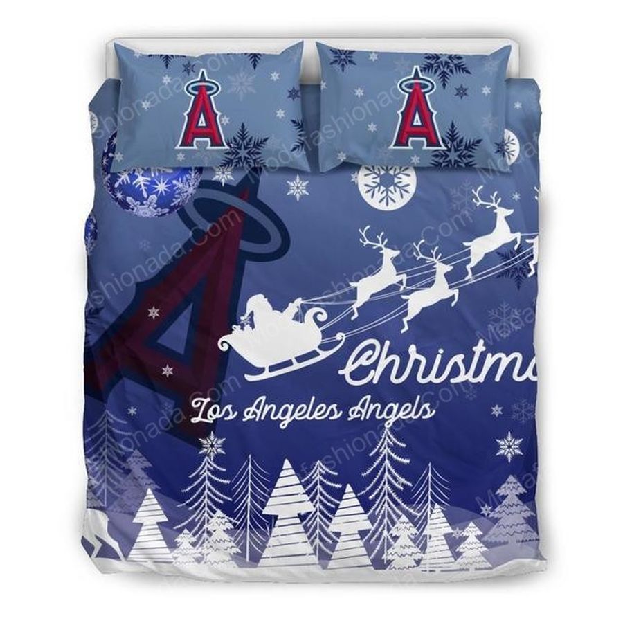 Merry Christmas Los Angeles Angels Baseball Sport 3 Bedding Set – Duvet Cover – 3D New Luxury – Twin Full Queen King Size Comforter Cover