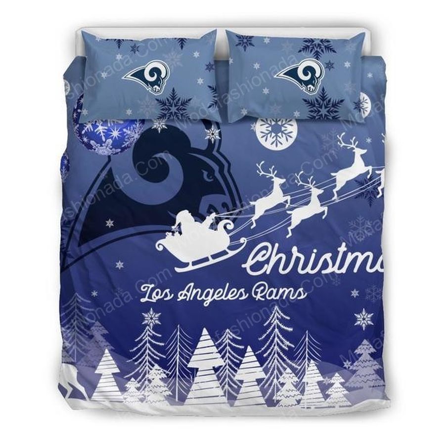 Merry Christmas Los Angeles Rams Football Sport 2 Bedding Set – Duvet Cover – 3D New Luxury – Twin Full Queen King Size Comforter Cover
