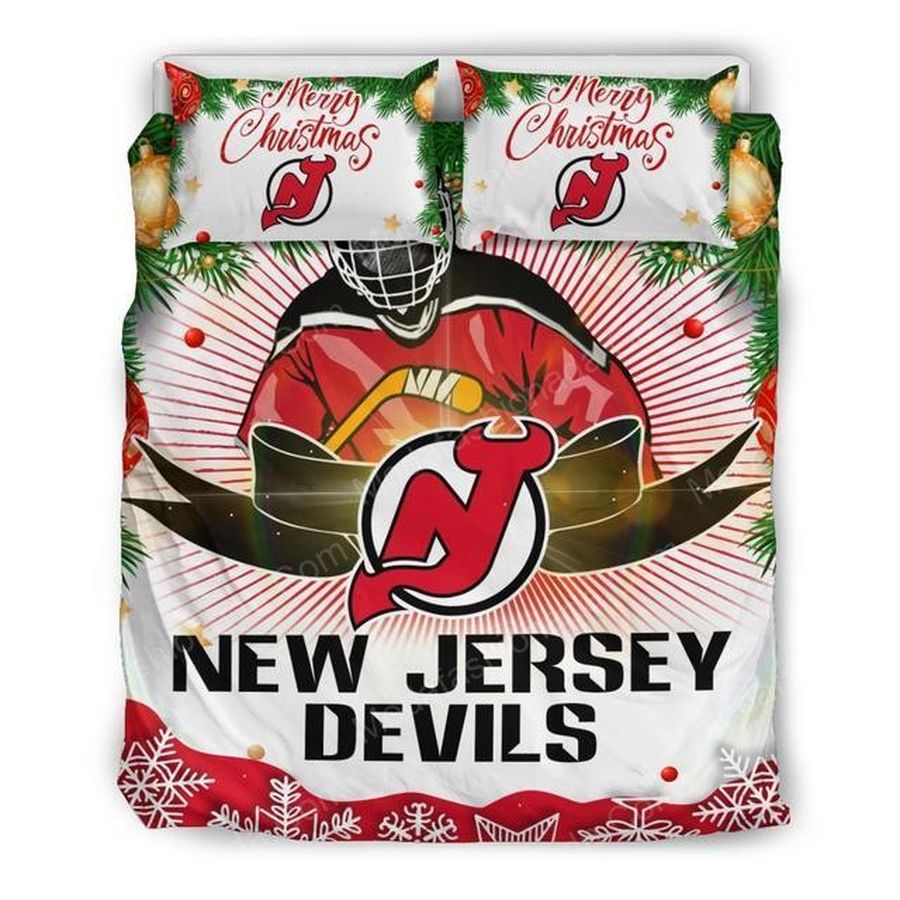 Merry Christmas New Jersey Devils Hockey Sport 1 Bedding Set – Duvet Cover – 3D New Luxury – Twin Full Queen King Size Comforter Cover