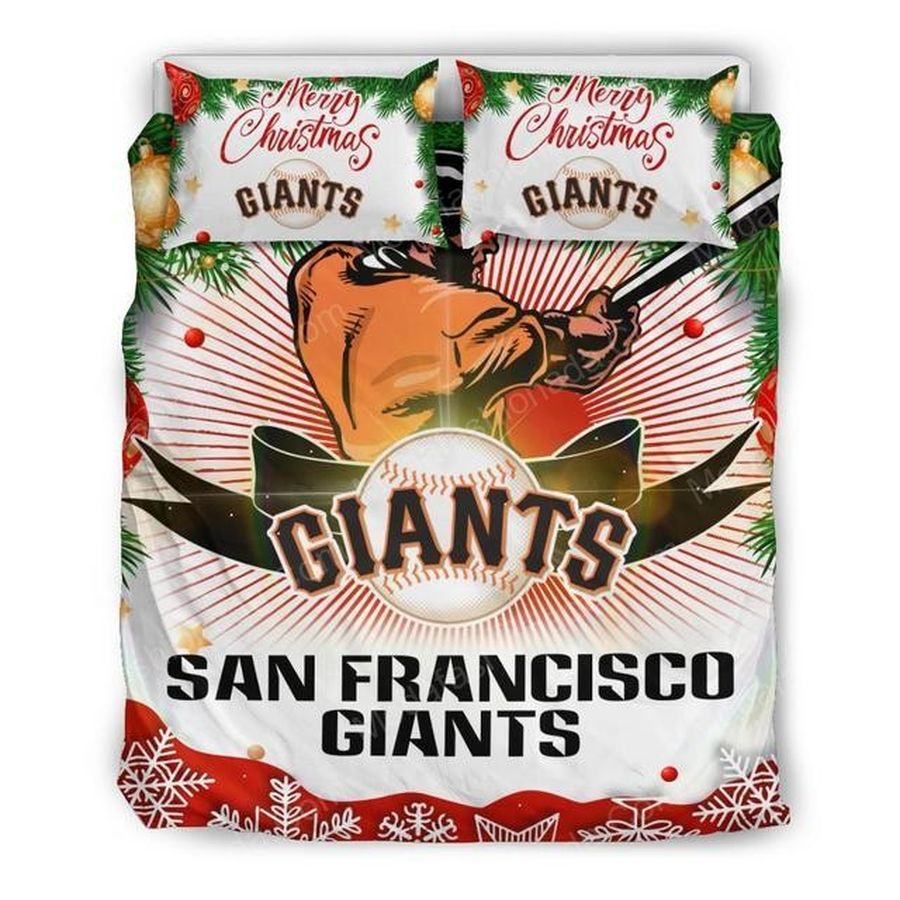 Merry Christmas San Francisco Giants Baseball Sport 2 Bedding Set – Duvet Cover – 3D New Luxury – Twin Full Queen King Size Comforter Cover