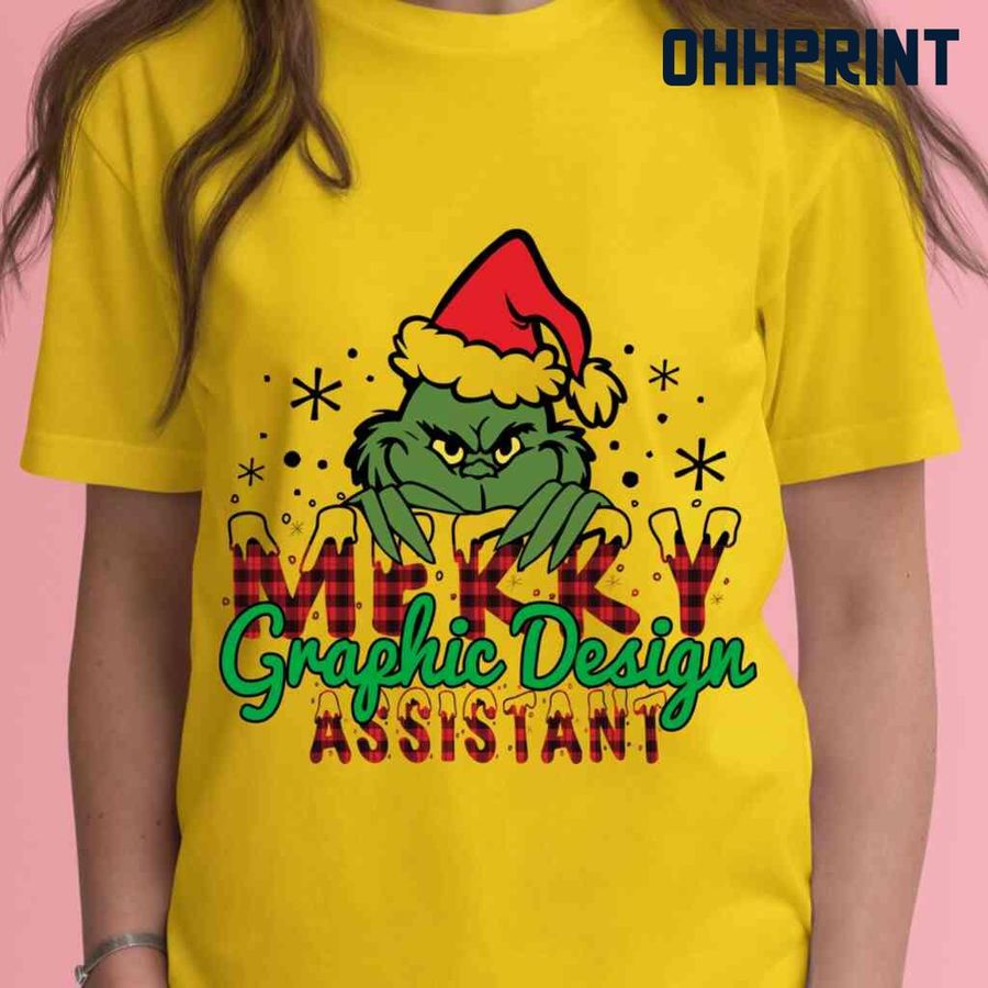 Merry Graphic Design Assistant Grinchmas Tshirts White