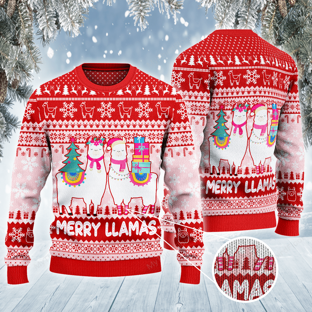 Merry Llamas Christmas Gift All Over Print 3D Ugly Sweater