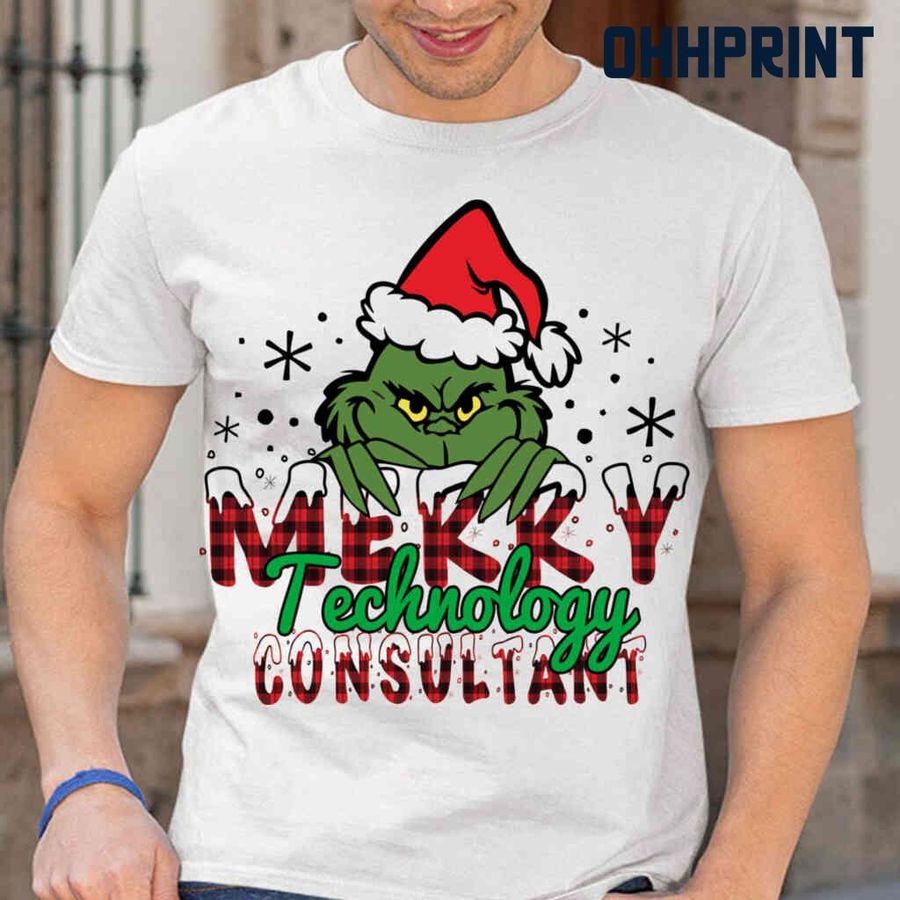 Merry Technology Consultant Grinchmas Tshirts White