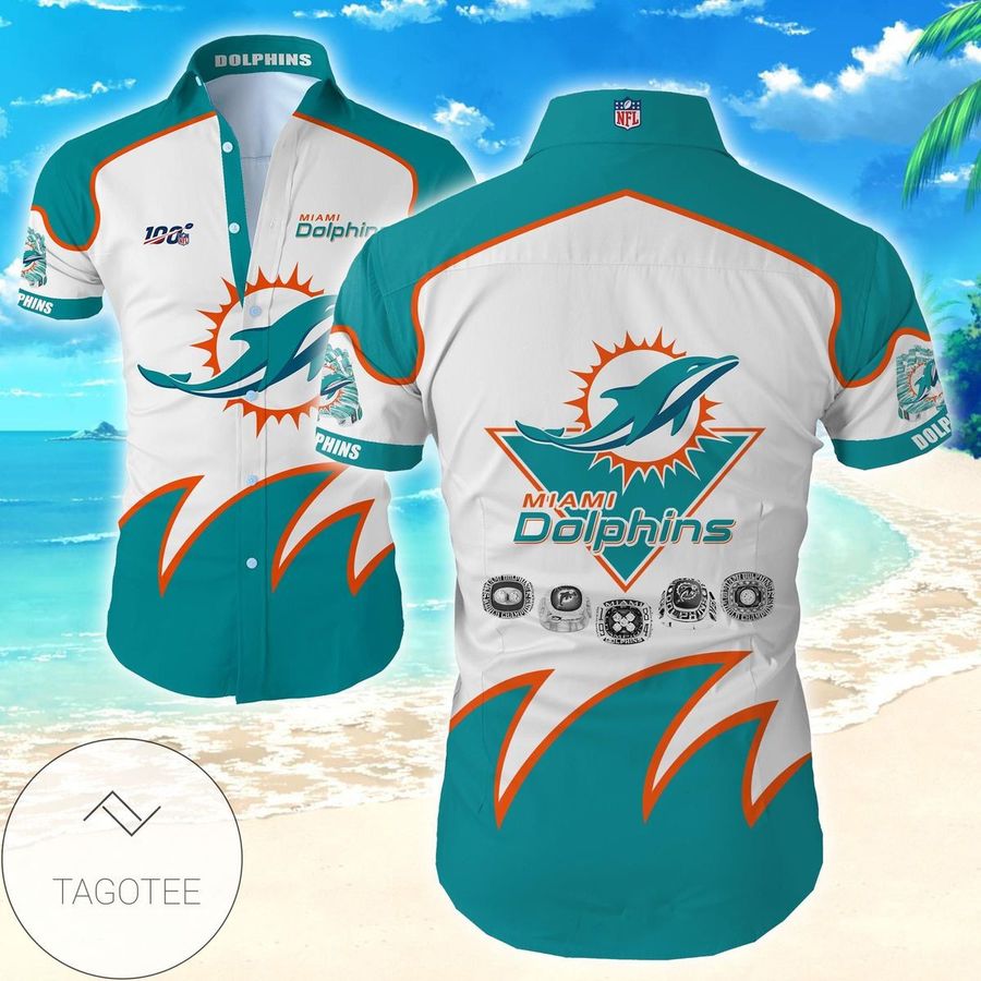 Miami Dolphins Authentic Hawaiian Shirt 2022 Tropical Shirt Mens Flora
