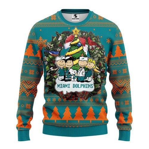Miami Dolphins Christmas For Fans Ugly Christmas Sweater All Over
