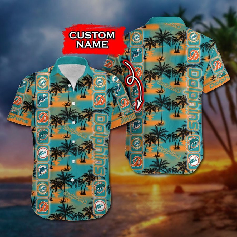 Miami Dolphins Hawaiian Shirt 038; Short Custom Name