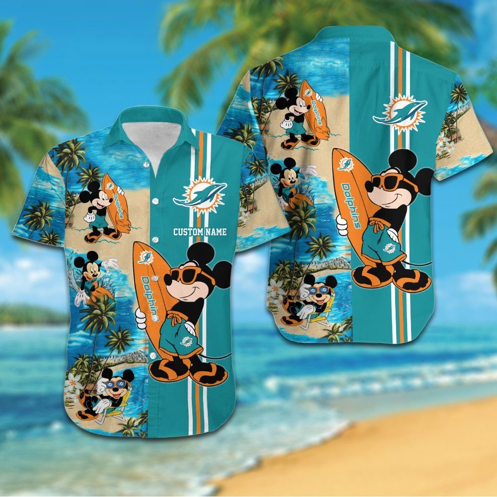 Miami Dolphins Hawaiian Shirt Mickey Custom Name