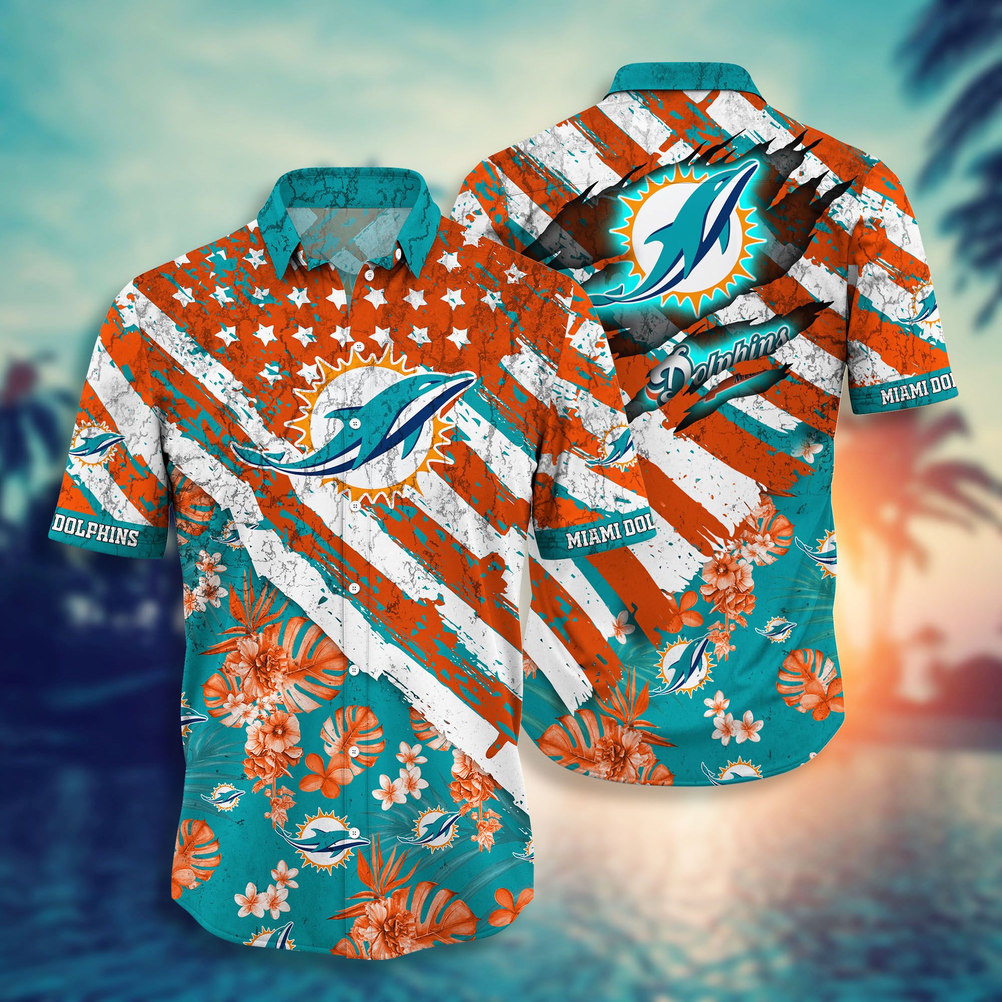 Miami Dolphins Hawaiian Shirt T-shirt Short Style Hot Trending
