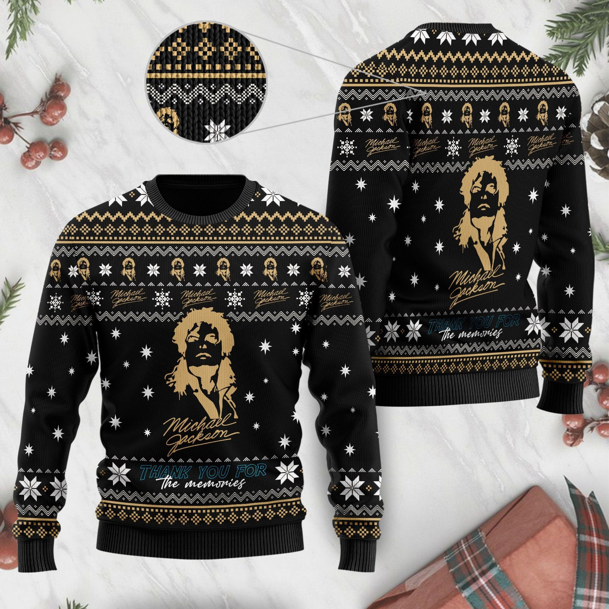 Michael Jackson Thank You For The Memories Ugly Christmas Sweater