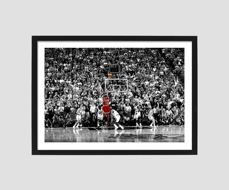 Michael Jordan 'Last Shot' 1998 NBA Finals Game 6 Winner v Utah Jazz Photo Poster