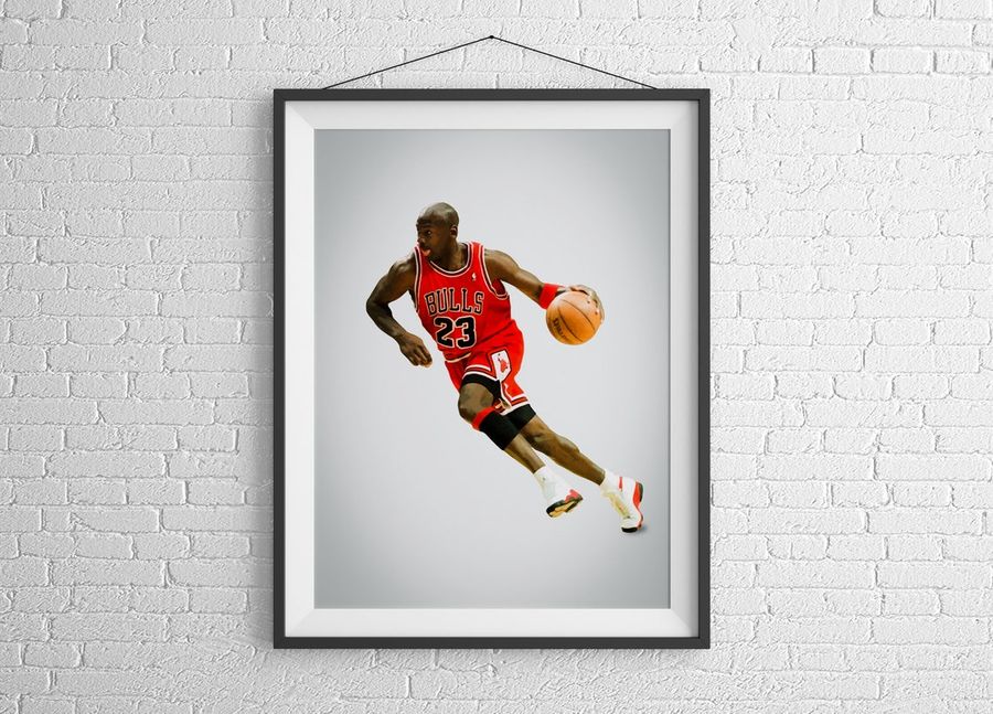 Michael Jordan Poster, NBA Print, Basketball Artwork, NBA Print, Bulls Print, Sport Poster, Gift for him, Gift for boyfriend, Digital Poster