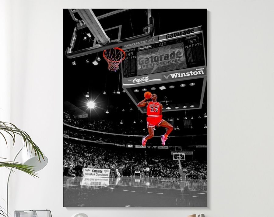 Michael Jordan Wall Art, Michael Jordan Poster, Michael Jordan Canvas, Air Jordan Wall Art,Chicago Bulls Poster, NBA Gift, Basketball Poster