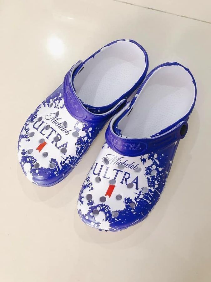 Michelob Ultra Beer Rubber Crocs Crocband Clogs, Comfy Footwear