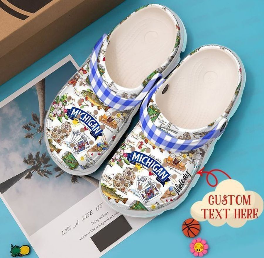 Michigan Custom Name Crocs Crocband Clog Comfortable Water Shoes