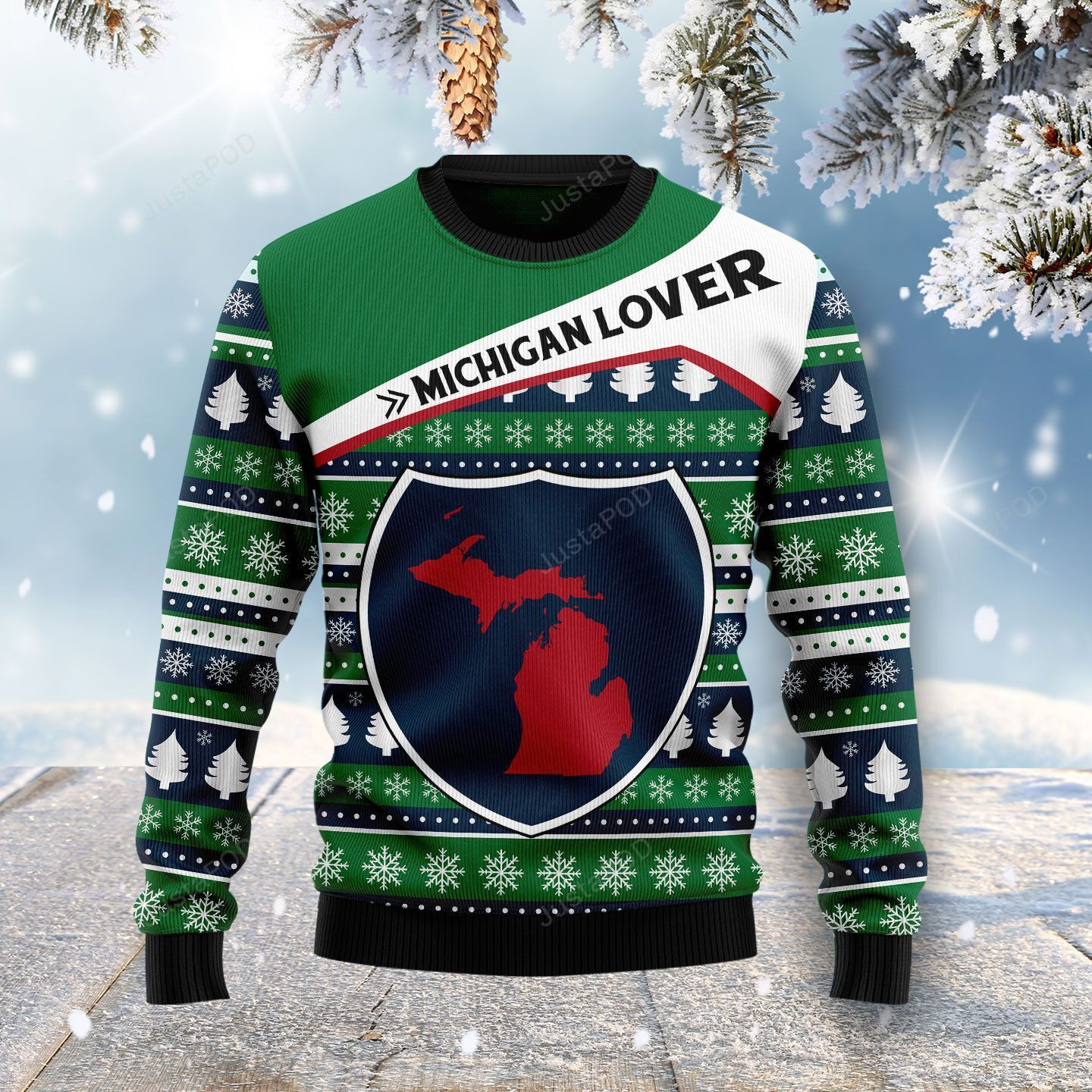 Michigan Lover Ugly Christmas Sweater All Over Print Sweatshirt Ugly