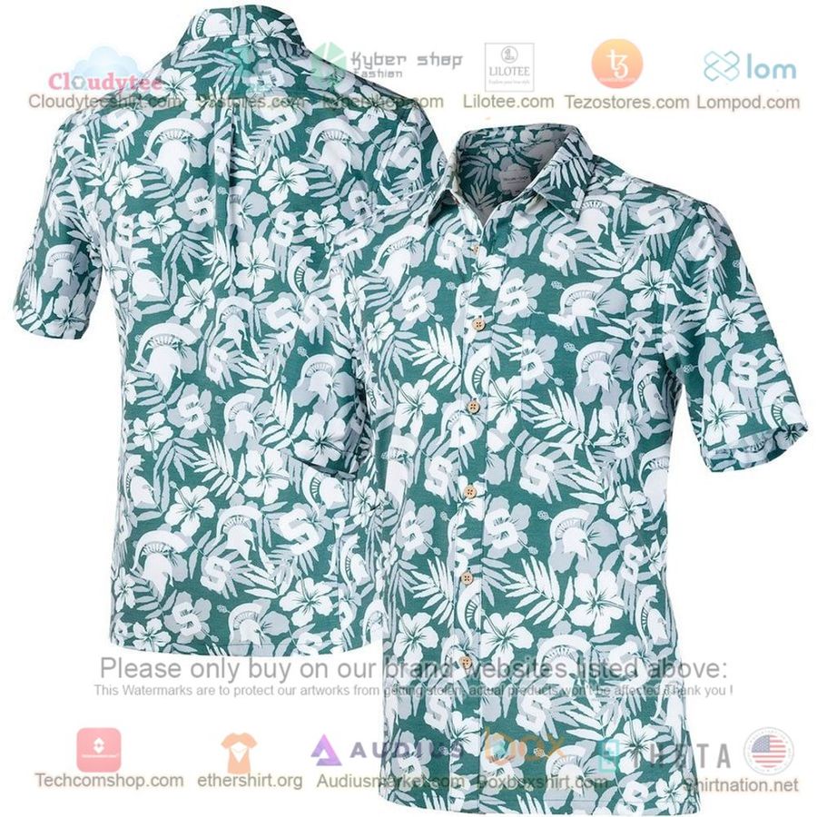 Michigan State Spartans Green White Floral Hawaiian Shirt – LIMITED EDITION