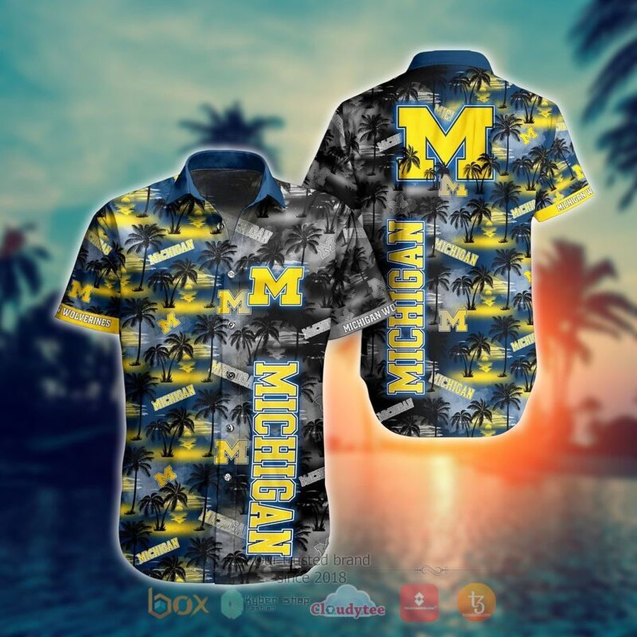 Michigan Wolverines Style Hawaiian Shirt Short