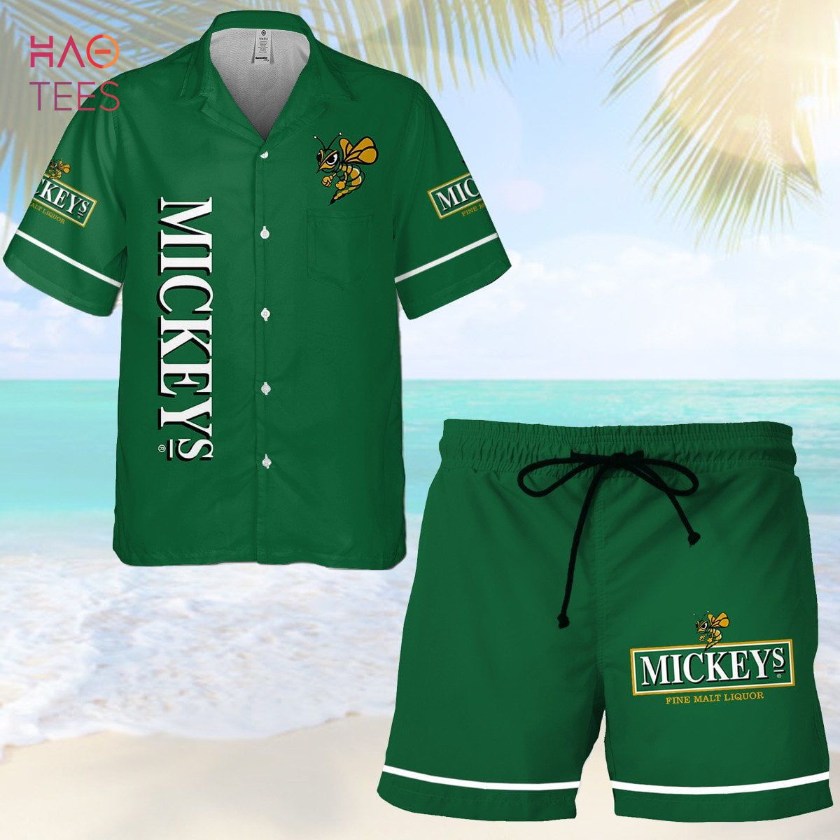 Mickey Beer All Over Print 3D Combo Hawaiian Shirts & Beach Shorts