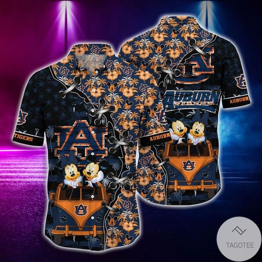 Mickey Mouse Auburn Tigers Hawaiian Shirt