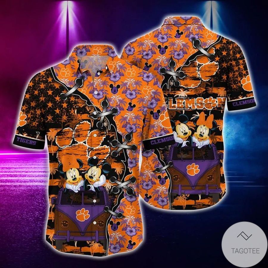 Mickey Mouse Clemson Tigers Hawaiian Shirt