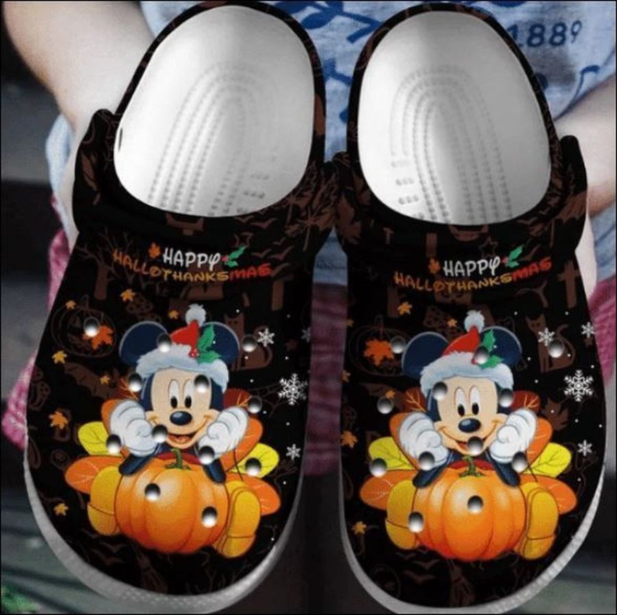 Mickey Mouse Happy Hallothanksmas Crocs Clog Shoes