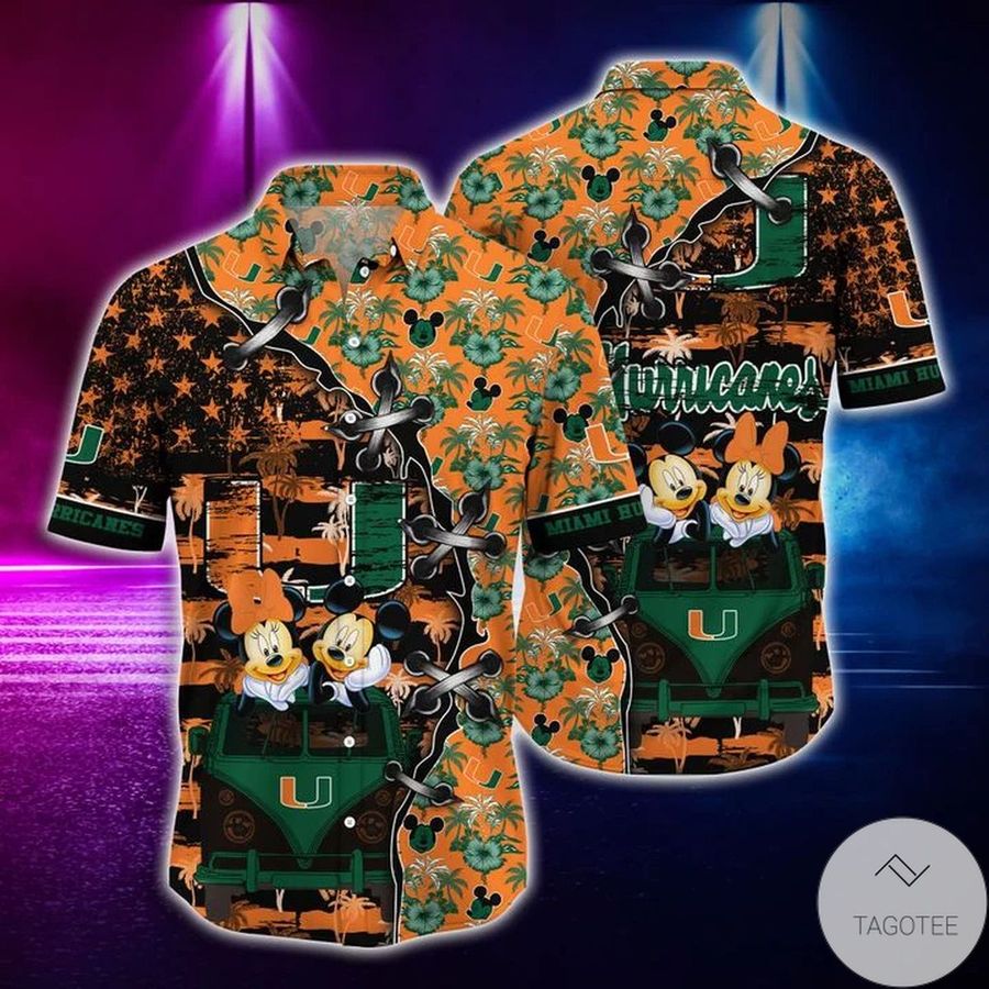 Mickey Mouse Miami Hurricanes Hawaiian Shirt