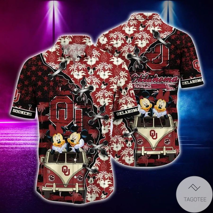 Mickey Mouse Oklahoma Sooners Hawaiian Shirt