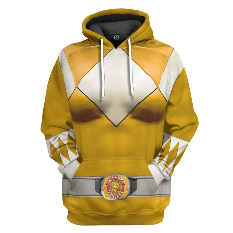 Mighty Morphin Yellow Power Rangers Hoodie Apparel.png