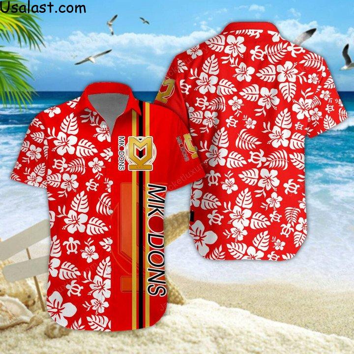 Milton Keynes Dons F.C Tropical Flower Hawaiian Shirt, Polo Shirt, Baseball Jersey And T-Shirt – Hothot