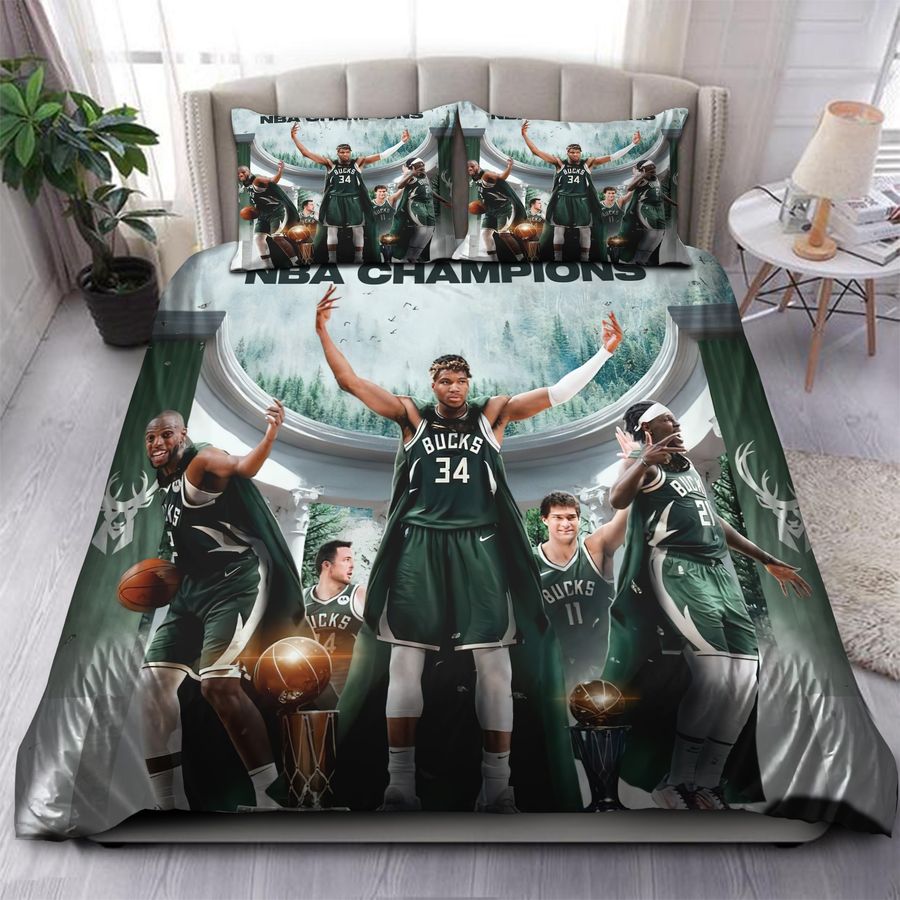 Milwaukee Bucks 2021 NBA Champions 01 Bedding Sets
