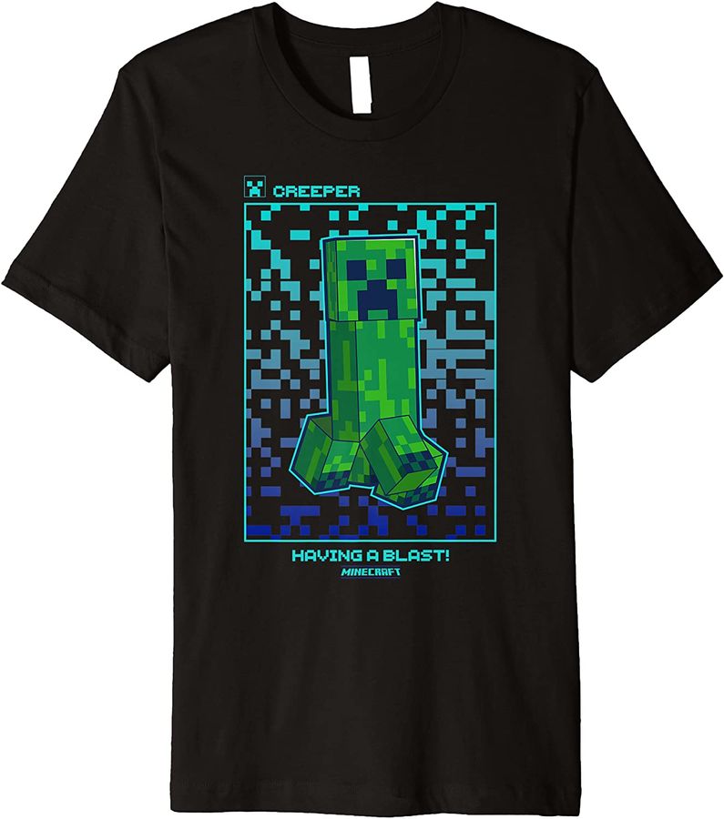 Minecraft Creeper Having A Blast! Pixelated Poster Premium