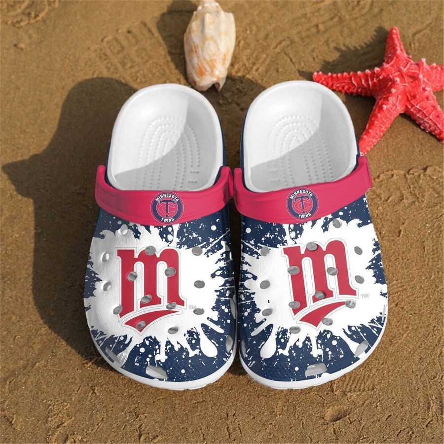 Minnesota Twins Crocs Crocband Clog Comfortable Water Shoes In Navy